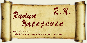 Radun Matejević vizit kartica